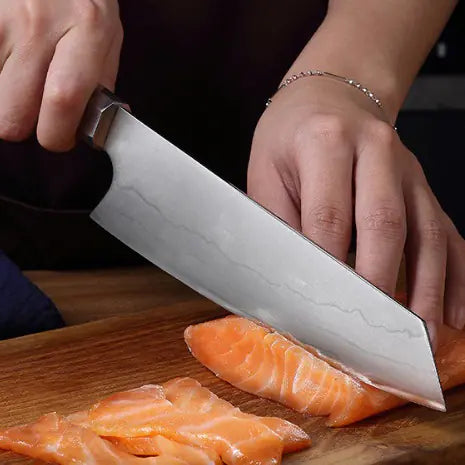 Cuchillo de Chef de Acero Damasco con Núcleo de 440C - Herramienta de Cocina Versátil