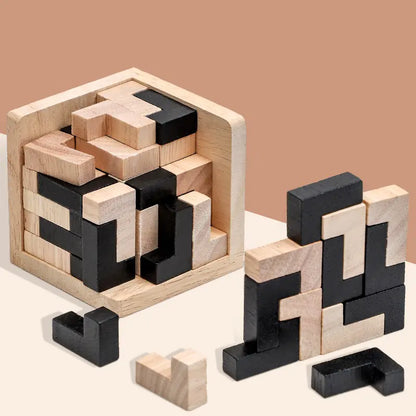 Juguete de Rompecabezas de Cubo de Madera 3D