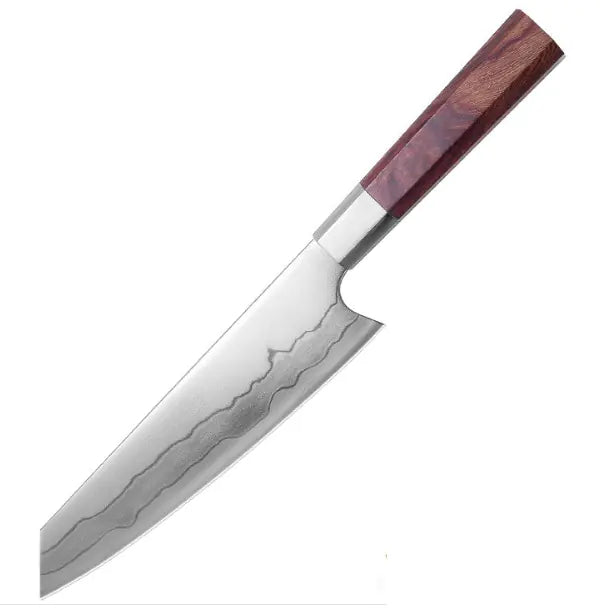 Cuchillo de Chef de Acero Damasco con Núcleo de 440C - Herramienta de Cocina Versátil
