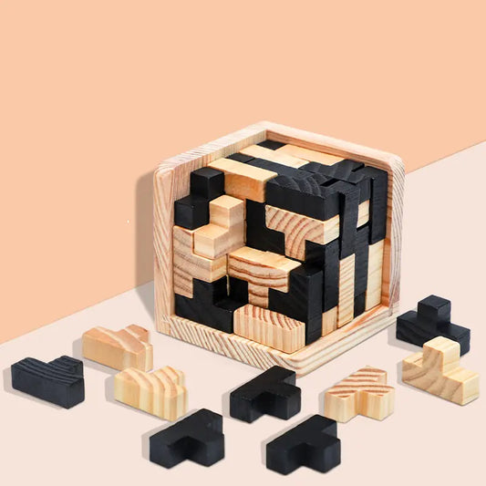 Juguete de Rompecabezas de Cubo de Madera 3D