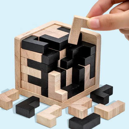 Juguete de Rompecabezas de Cubo de Madera 3D