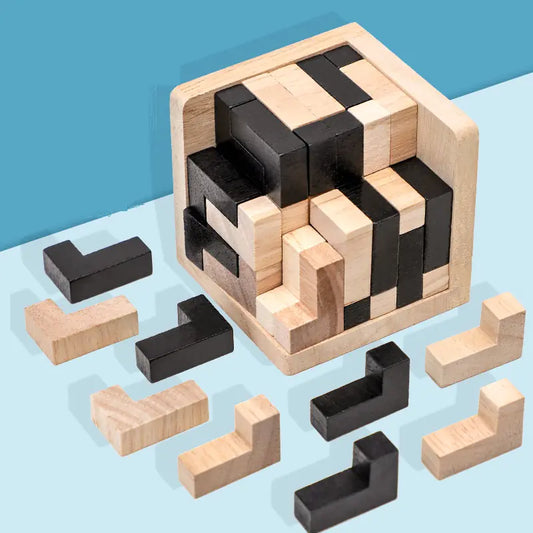 Juguete de Rompecabezas de Cubo de Madera 3D