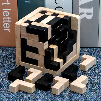 Juguete de Rompecabezas de Cubo de Madera 3D